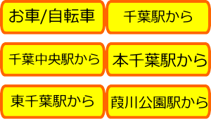 お車・自転車，千葉駅，千葉中央駅，本千葉駅，東千葉駅，葭川公園駅から